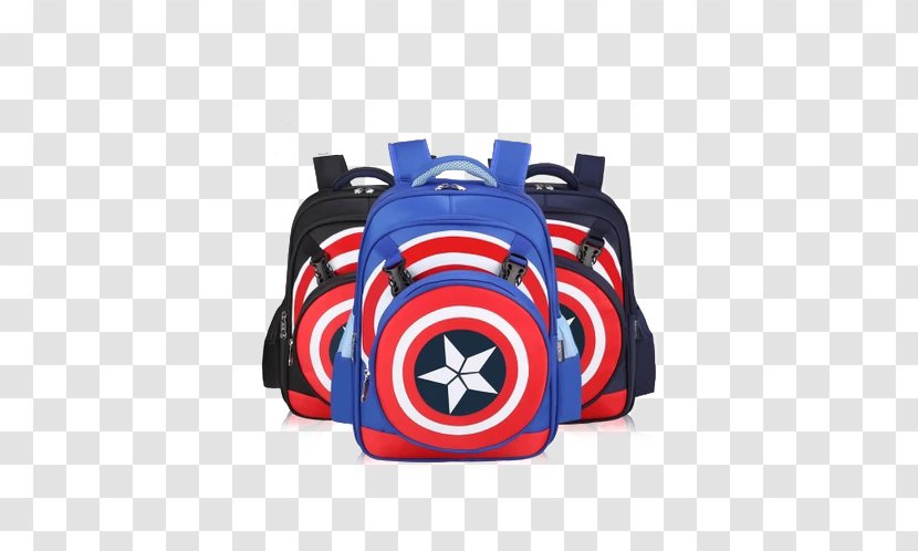 Captain America Student Backpack Bag Suitcase - Aliexpress - Schoolbag Transparent PNG