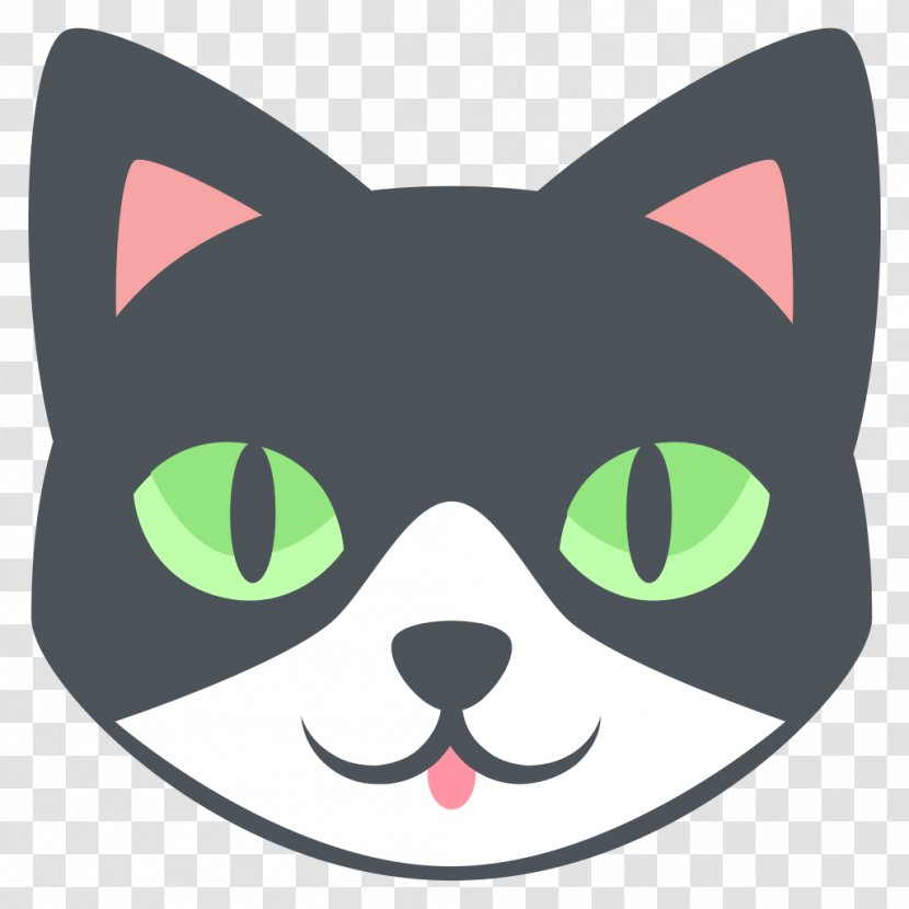 Cat Emojipedia Animal Whiskers - Vertebrate - Face Transparent PNG