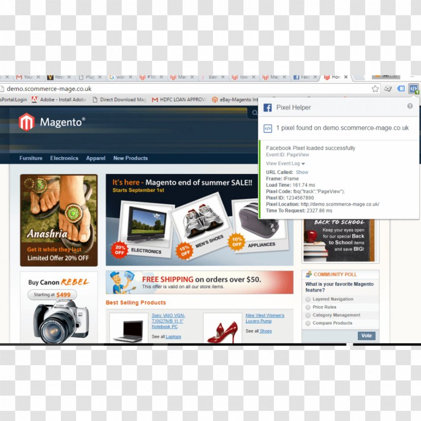 Web Development Magento E-commerce Online Shopping - Display Advertising - Front Page Transparent PNG