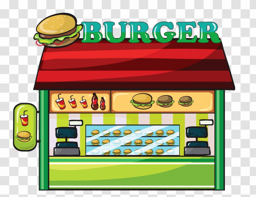 Hamburger Fast Food Restaurant Clip Art - Awning Illustration Transparent PNG