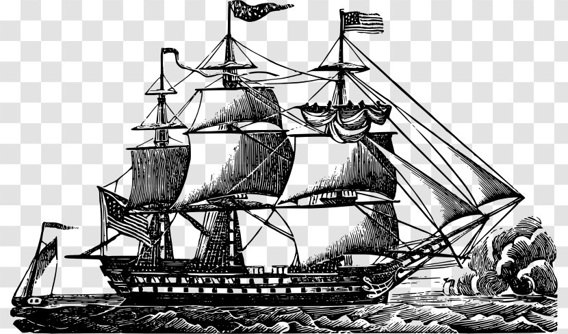 USS Constitution Sailing Ship Clip Art - Brig Transparent PNG