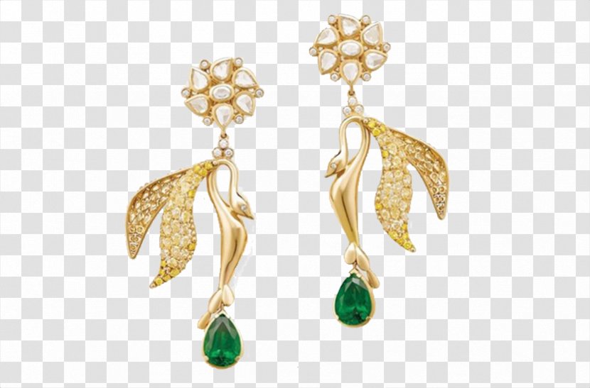Earring Emerald Jewellery Gemstone Diamond - Earrings Transparent PNG