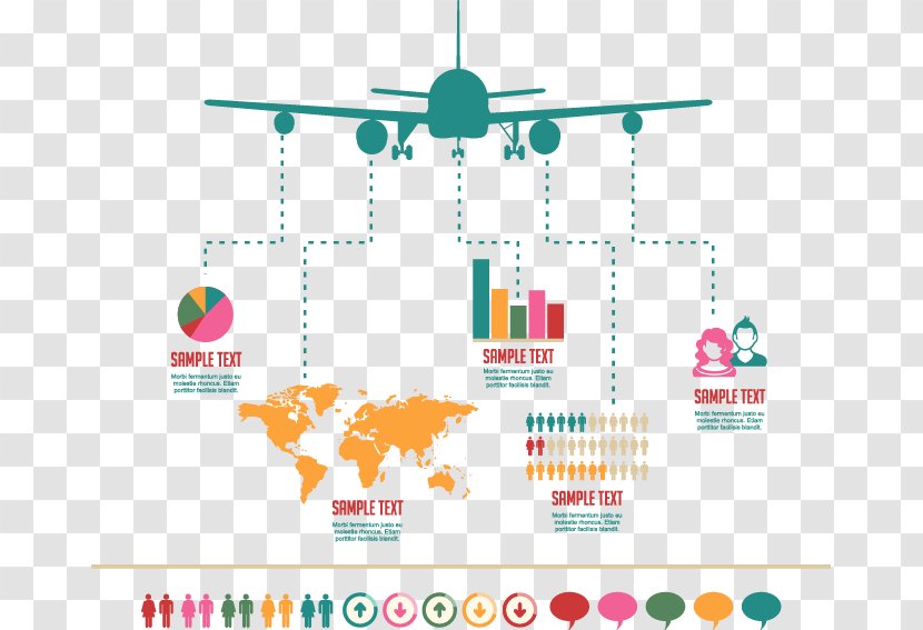 Airplane Infographic Icon - Rectangle - Vector Hand-painted Aircraft Transparent PNG