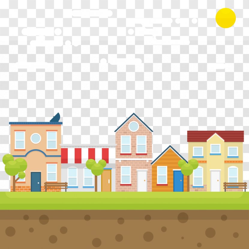 House Apartment Building - Residential Area - Vector Green Transparent PNG