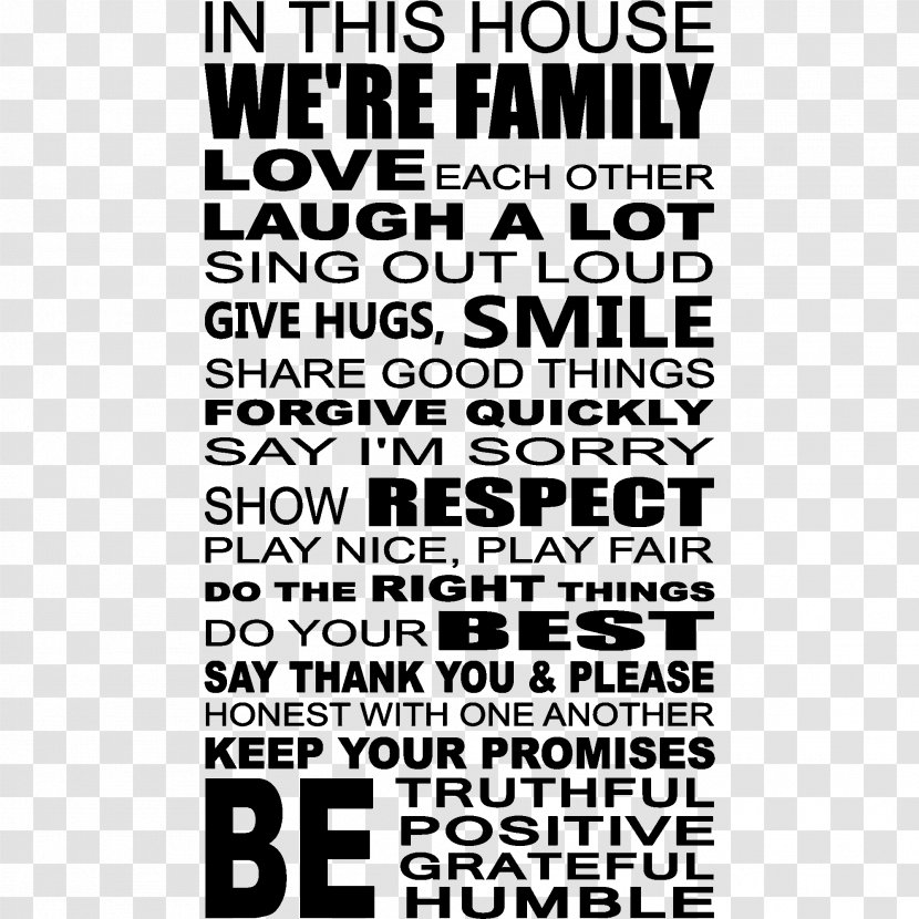 Wall Decal Sticker Vinyl Group - Quotation - We Are Family Transparent PNG