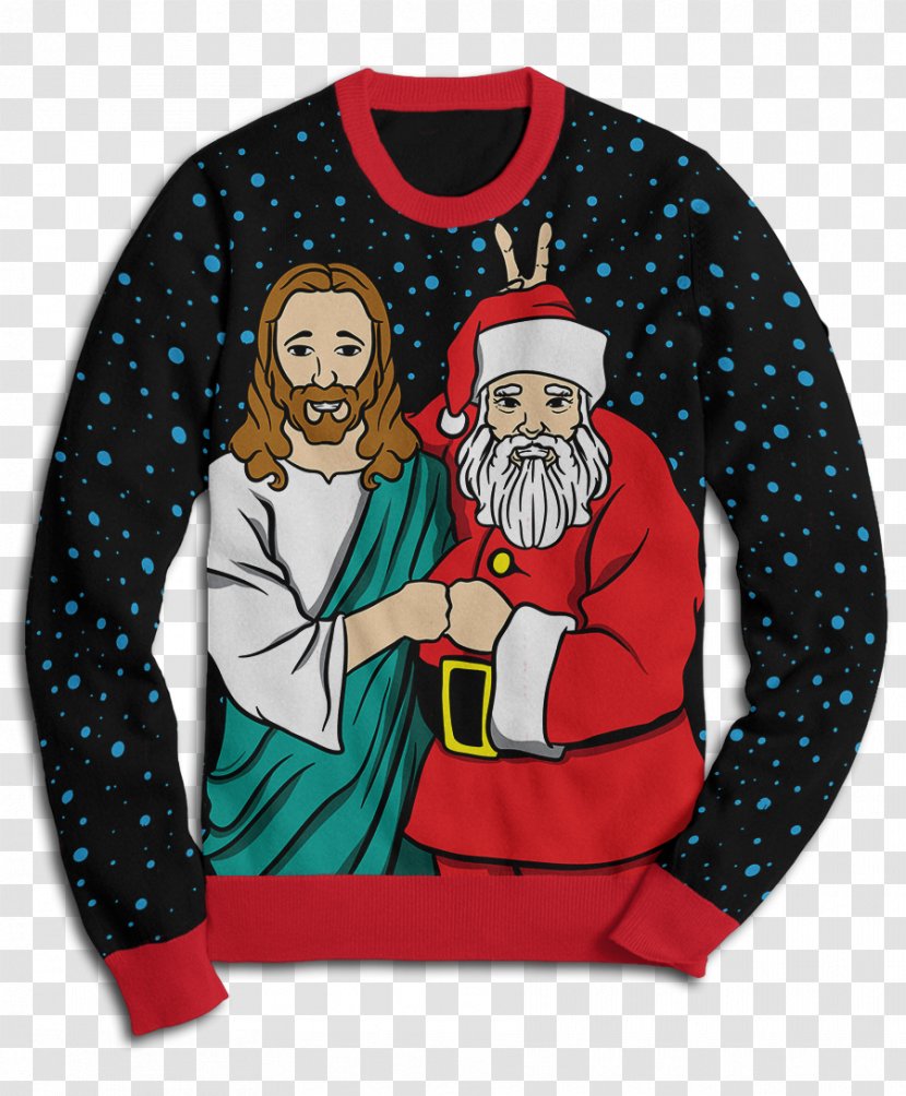 T-shirt Christmas Jumper Sweater Santa Claus Hoodie (M) - Party - Tshirt Transparent PNG