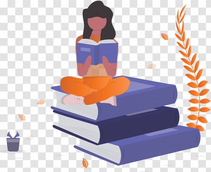 Girl Book Reading Transparent PNG