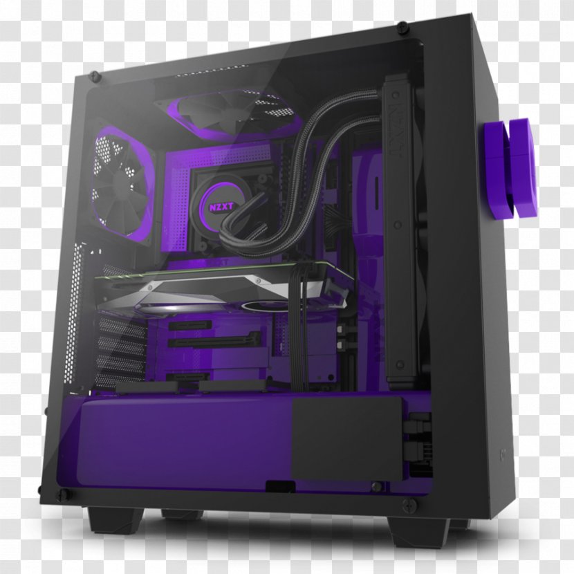 Computer Cases & Housings NZXT Elite Case S340 Mid Tower ATX - Nzxt - Purple PC Build Transparent PNG