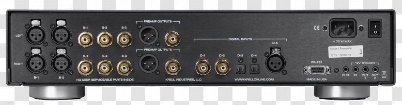 Electronics Audio Power Amplifier AV Receiver - Stereophonic Sound - Krell Industries Transparent PNG