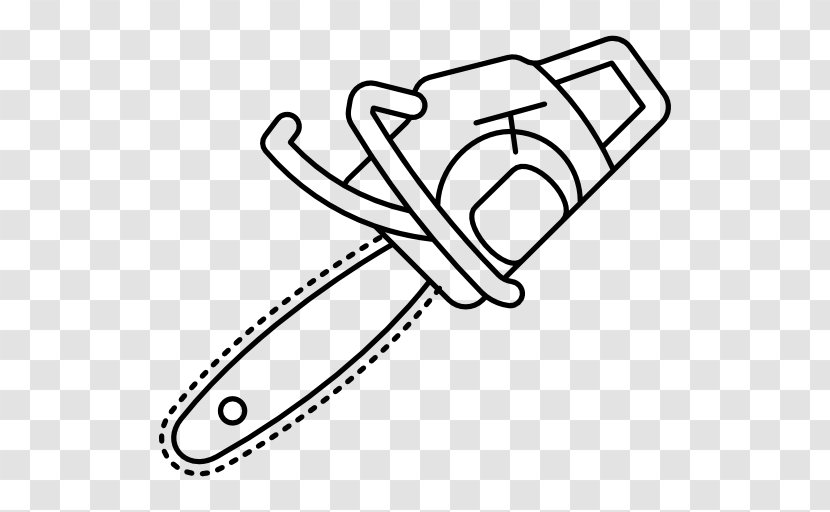 Chainsaw Drawing Tool - Black And White Transparent PNG