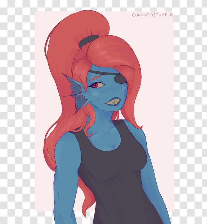 Undertale Undine Drawing Fan Art - Silhouette - Undyne Transparent PNG