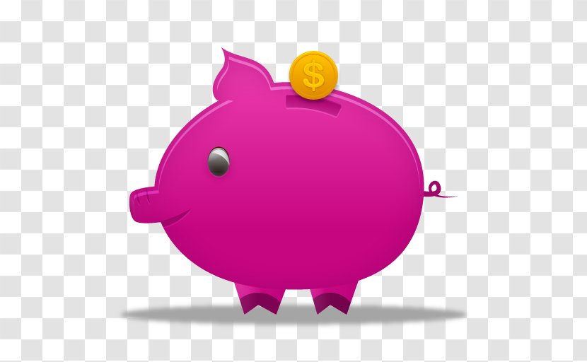Piggy Bank Coin Saving - Purple Transparent PNG