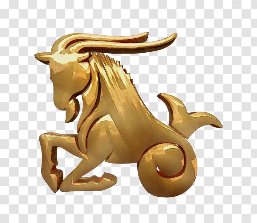 Brass Animal Figure Metal Gold Figurine - Statue - Mythical Creature Horse Transparent PNG
