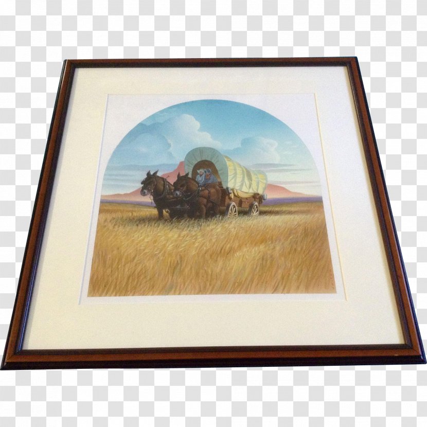 Watercolor Painting Horse Paper Covered Wagon - Horsedrawn Vehicle Transparent PNG