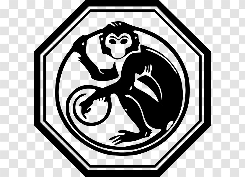 Monkey Chinese Zodiac New Year Snake - Monochrome Transparent PNG