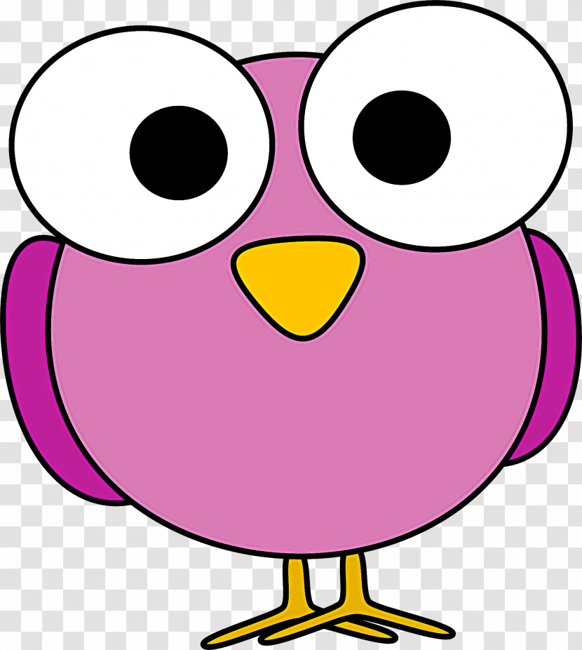 Pink Cartoon White Facial Expression Bird Transparent PNG