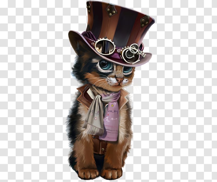 Black Cat Steampunk Kitten - Dog Breed - Animal Transparent PNG