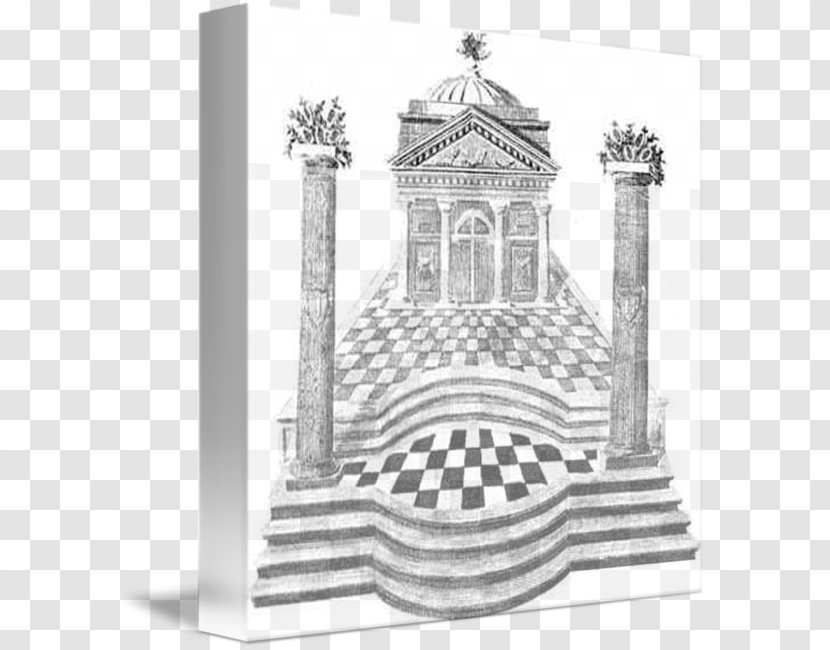 Solomon's Temple Freemasonry Masonic Lodge - Monochrome - King SOLOMON Transparent PNG