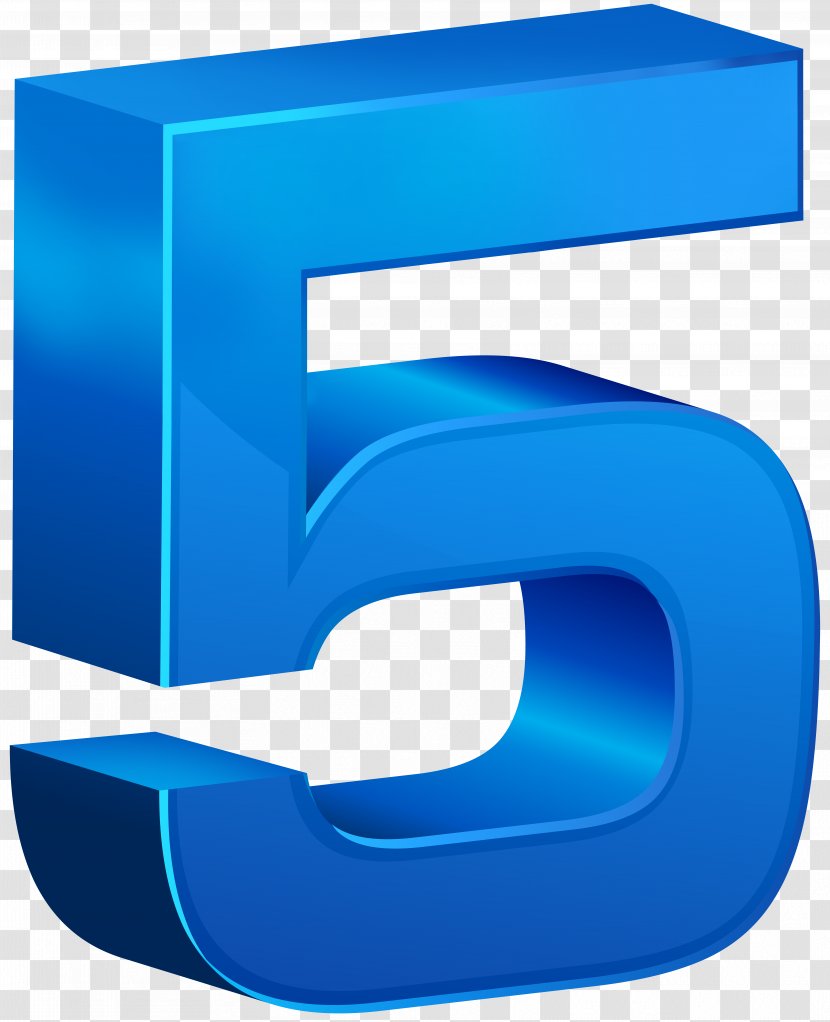 Number Clip Art - Electric Blue Transparent PNG