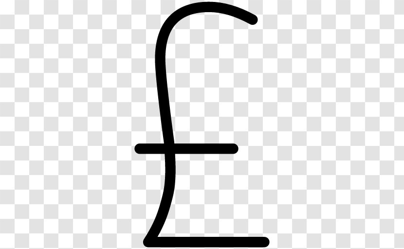 Pound Sign Sterling Symbol - Black And White Transparent PNG