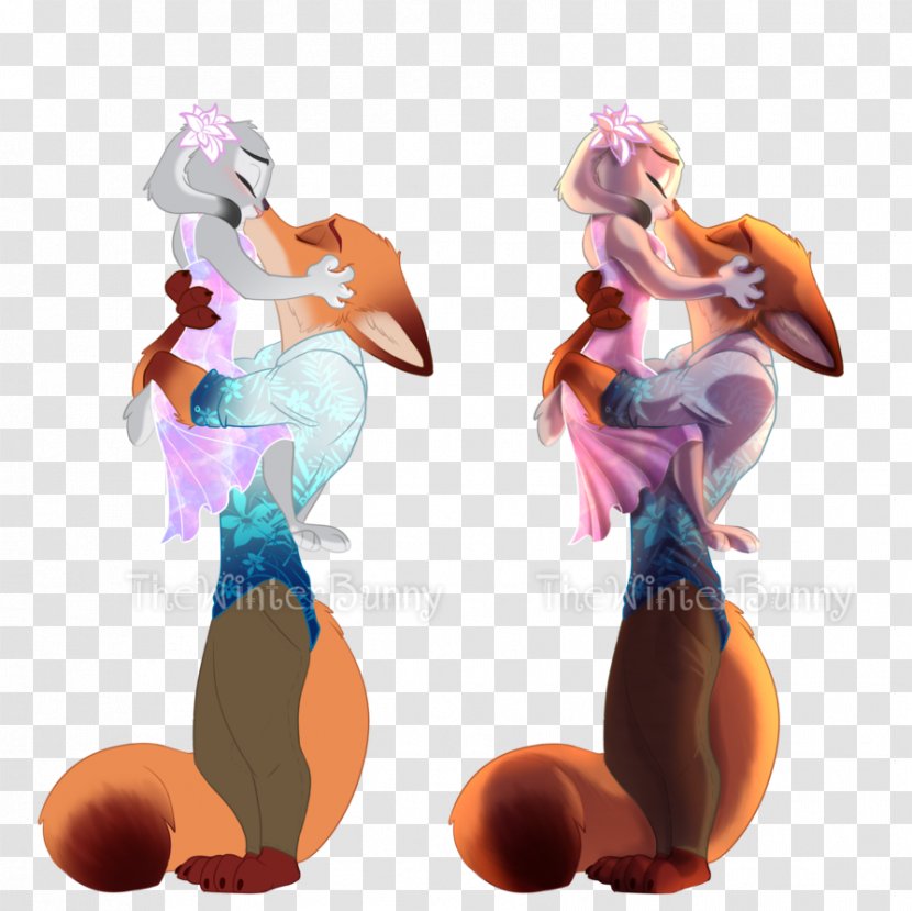 Nick Wilde Lt. Judy Hopps Kiss Animated Film Art - Sloth Zootopia Transparent PNG