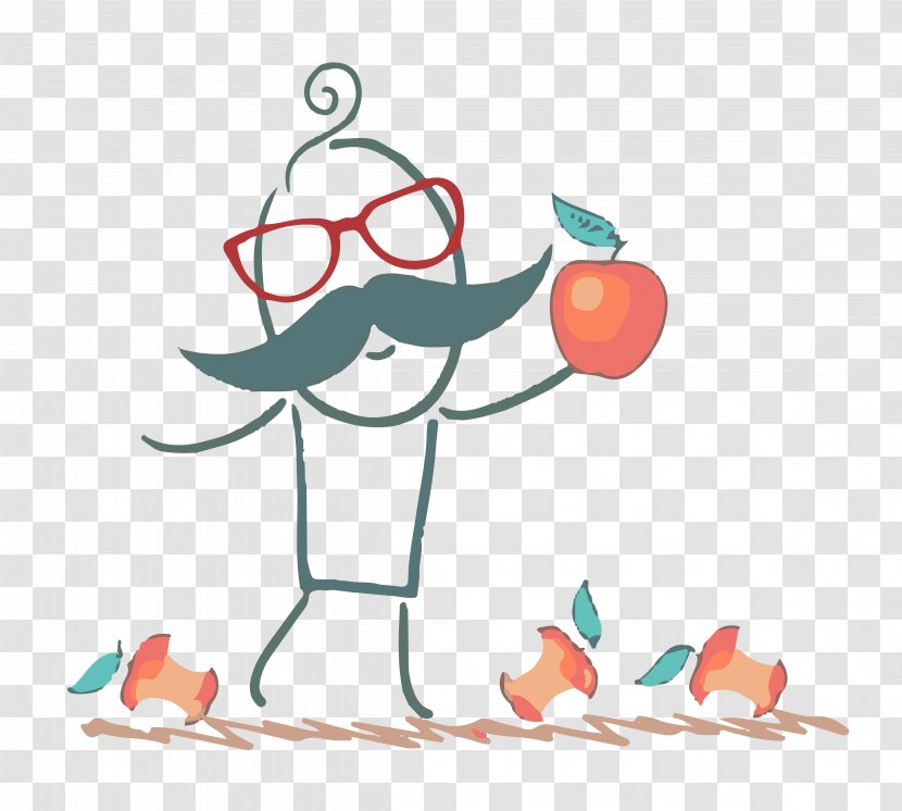 Photography Royalty-free Illustration - Artwork - Hand-painted Cartoon To Eat Apple Villain Transparent PNG