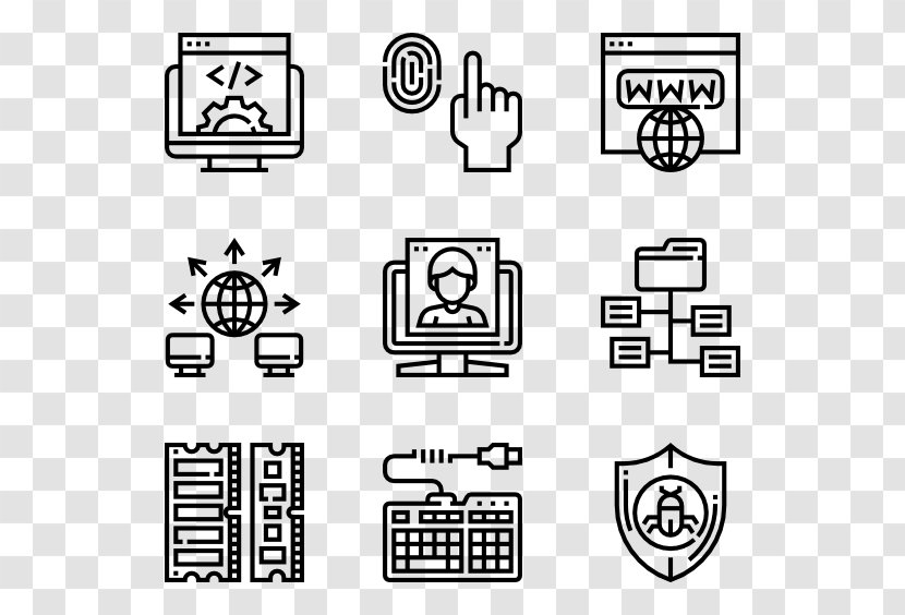 Icon Design Clip Art - Black - Computer Tech Transparent PNG