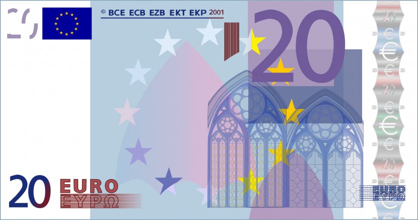 20 Euro Note Banknote 500 200 - Mario Draghi Transparent PNG