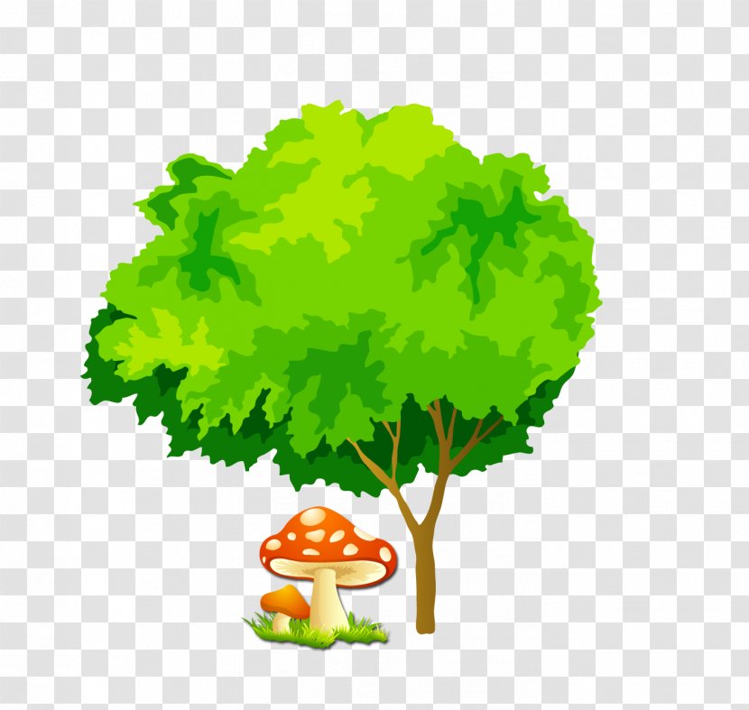 Tree Clip Art - Cartoon - Mushrooms Transparent PNG