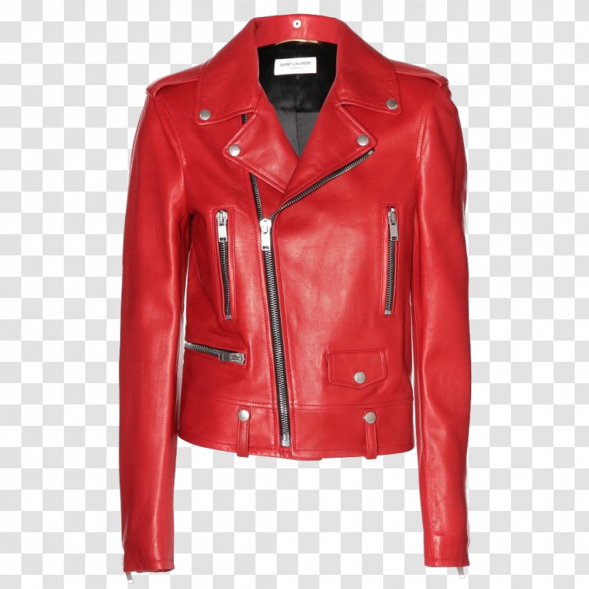 Leather Jacket Coat Outerwear Fashion Transparent PNG