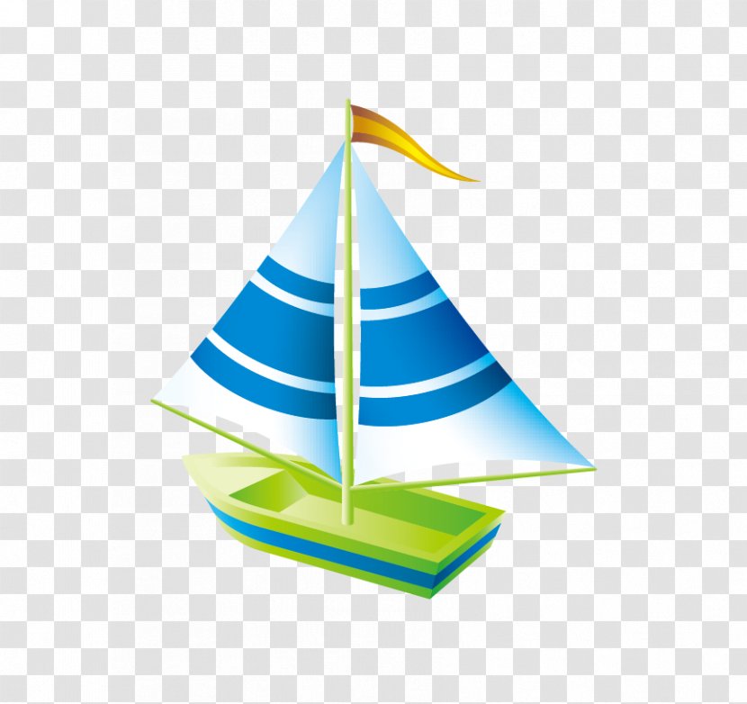 Toy Child Sailing Ship - Cone - Sailboat Blue Transparent PNG