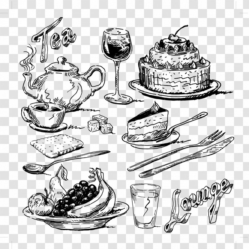 Food Drawing Illustration - Restaurant - Artwork Transparent PNG