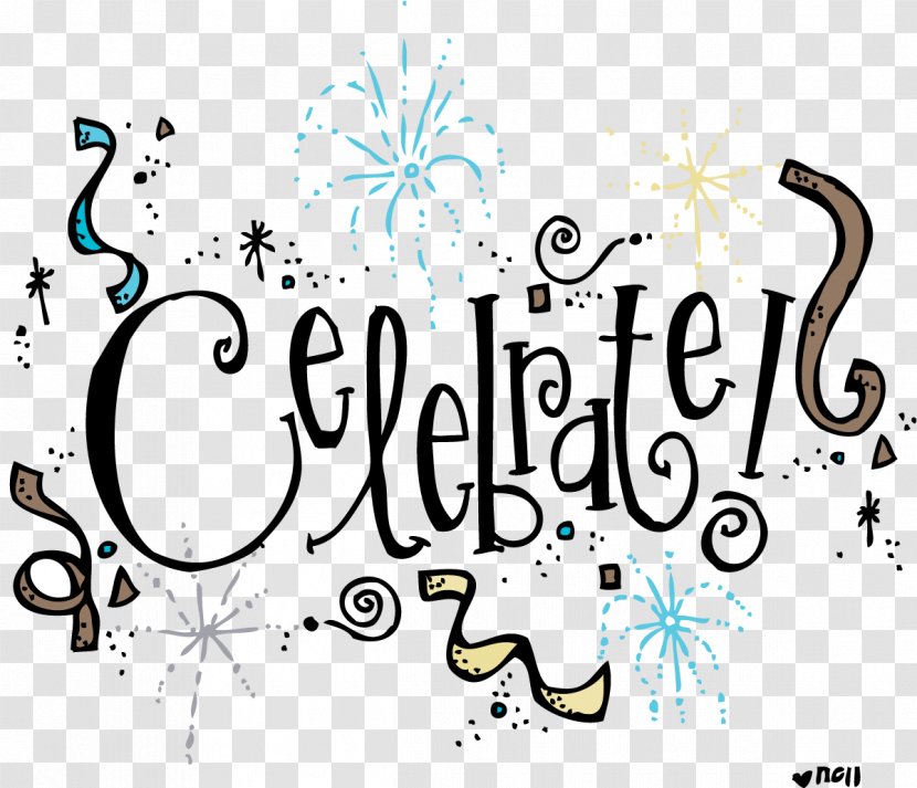 Party Black And White Birthday Clip Art - Flower - Celebrate Transparent PNG