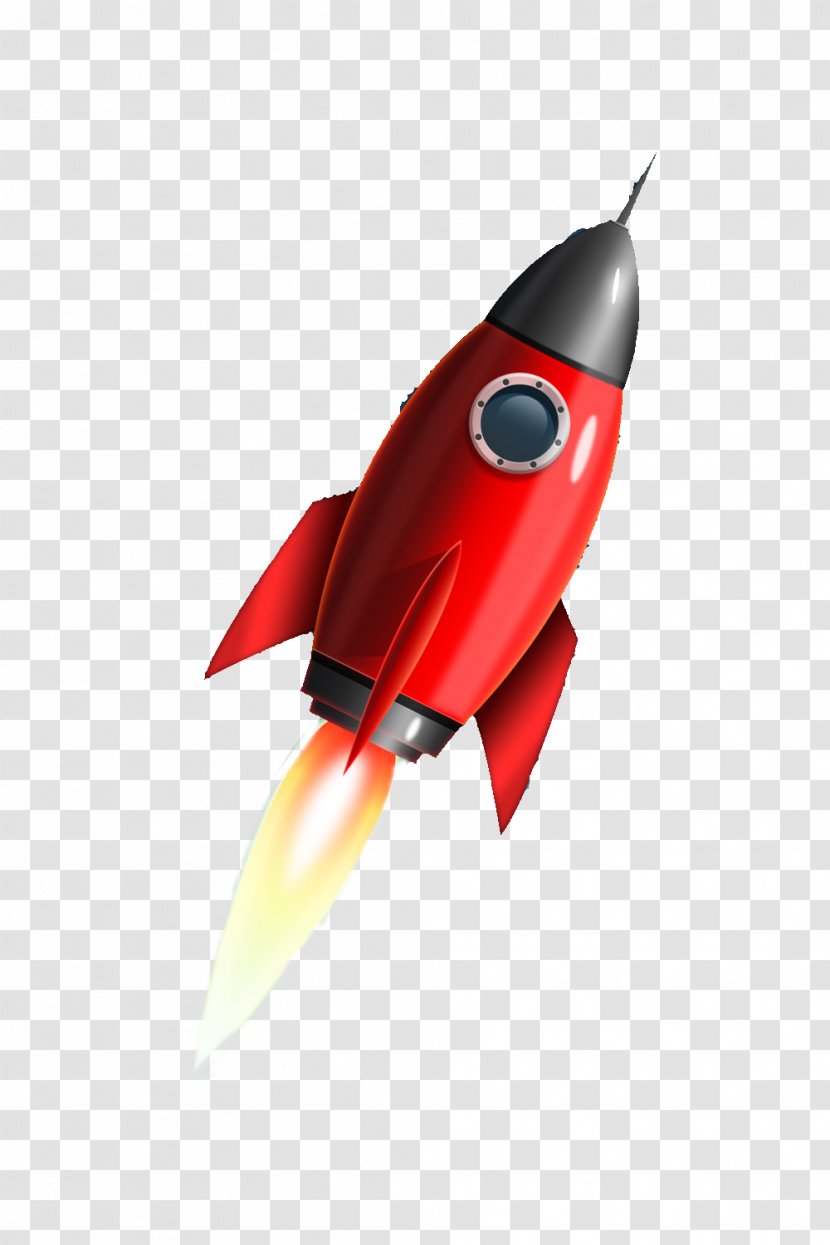 Rocket Launch Spacecraft Clip Art - Outer Space - Flying The Red Transparent PNG