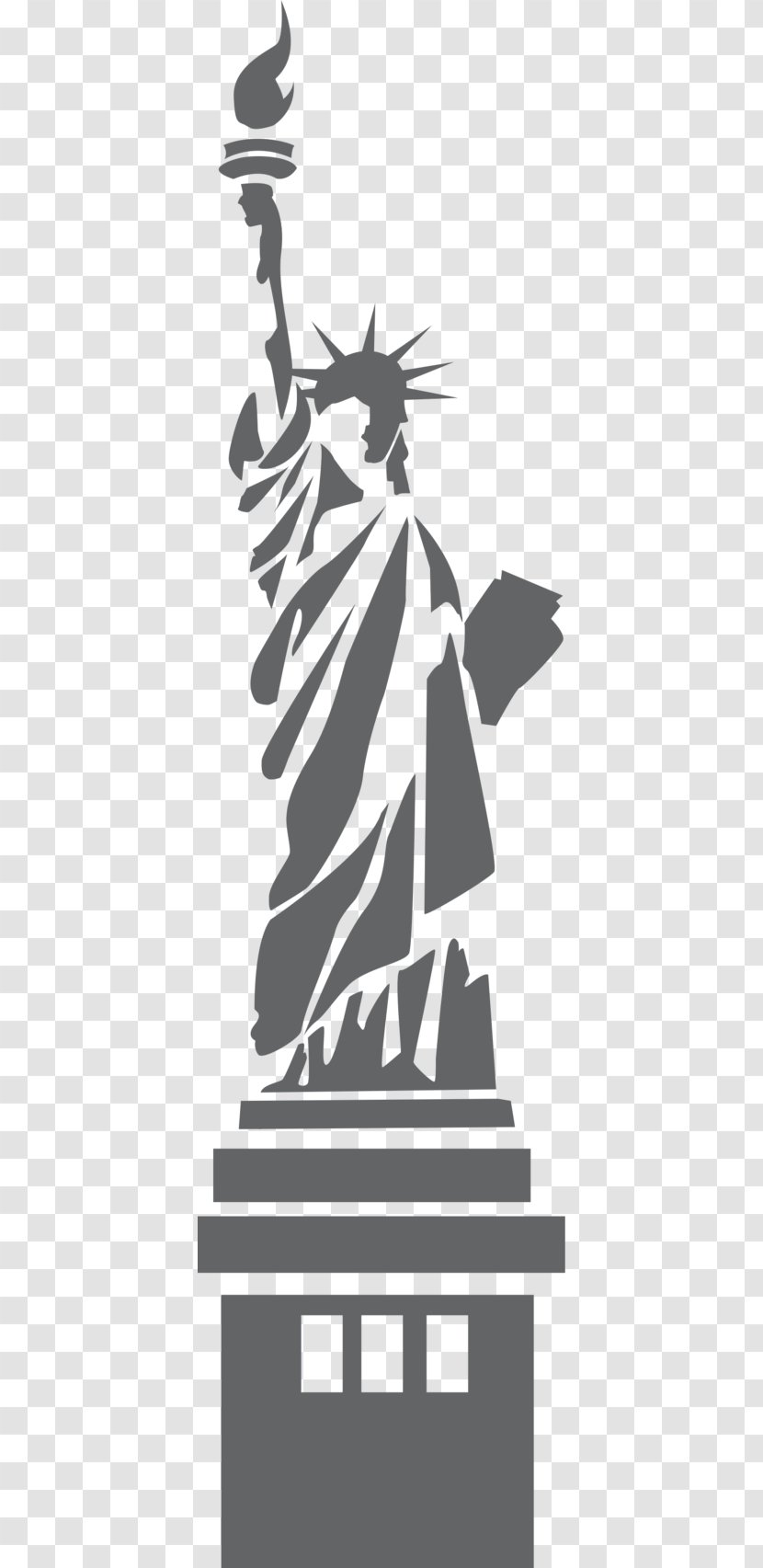 Statue Of Liberty Freedom Stencil - Black - European Wind Crown Transparent PNG