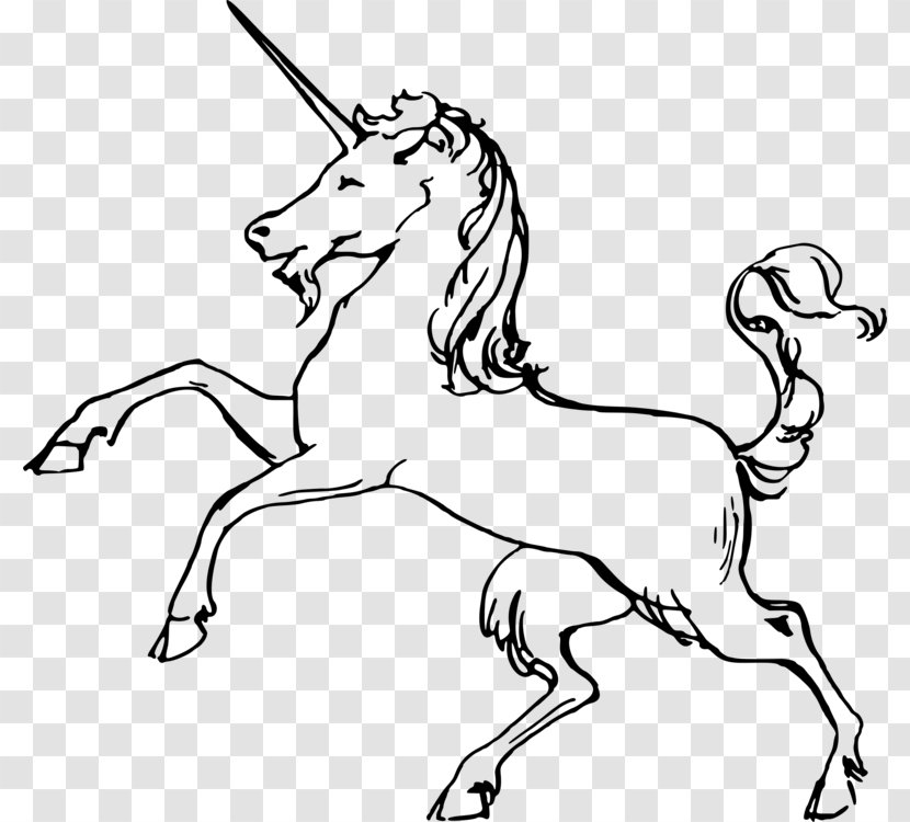 Unicorn Drawing Clip Art Coloring Book Image - Tail - Drawings Legendary Transparent PNG