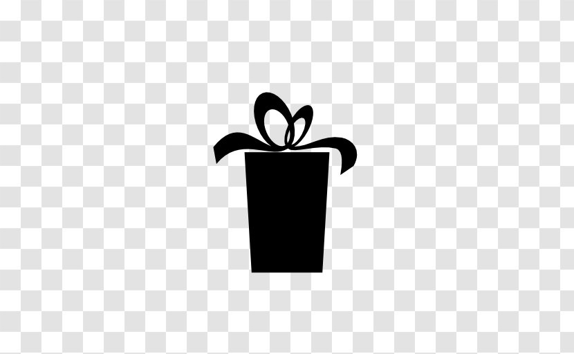 Gift Ribbon Box Silhouette - Black And White - Giftbox Transparent PNG