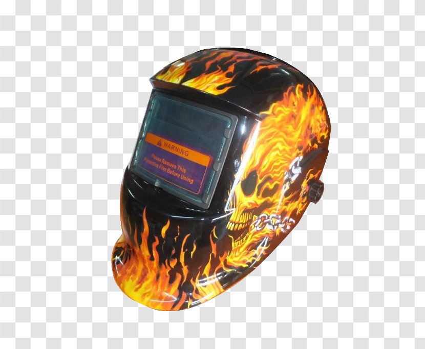 Motorcycle Helmet Flame Clip Art - Orange - Welders Cap Pattern Transparent PNG