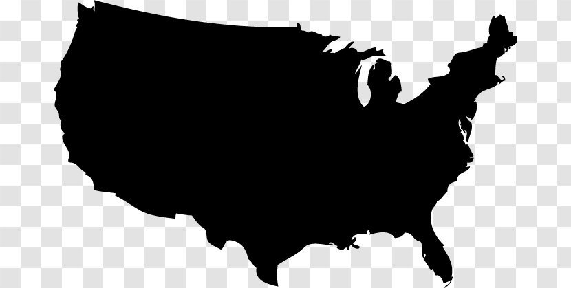 United States Silhouette Clip Art - Black - Usaoutline Transparent PNG