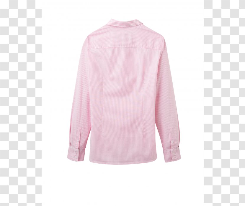 Blouse Neck Collar Sleeve Pink M - Stripes Transparent PNG