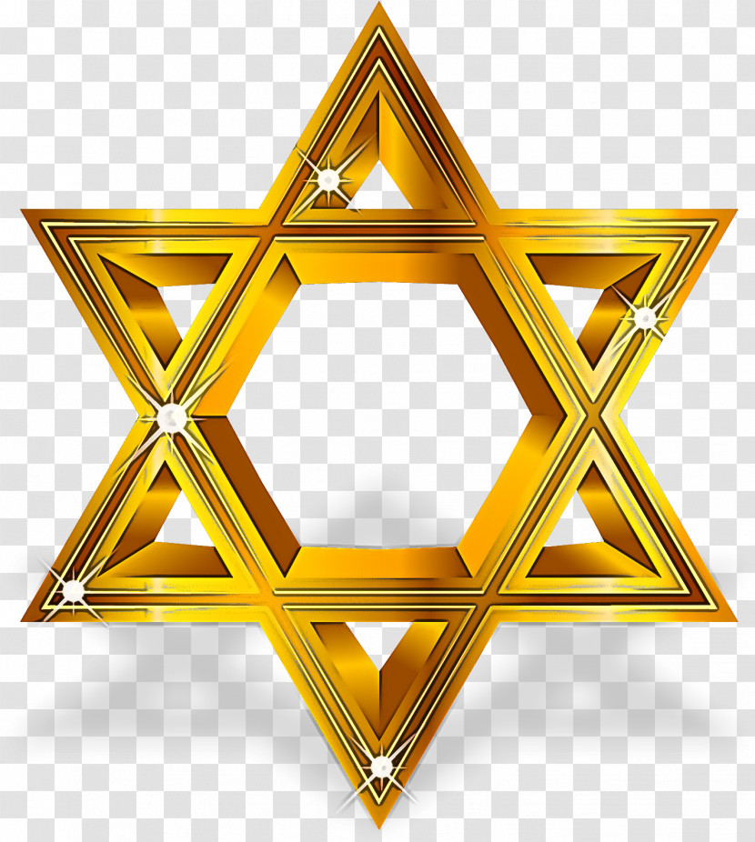 Yellow Triangle Star Triangle Symbol Transparent PNG
