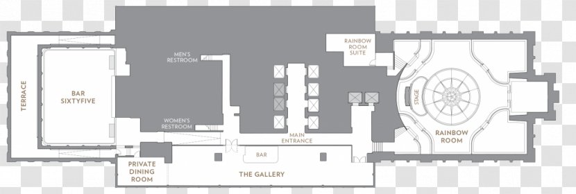 Bar SixtyFive At Rainbow Room Rockefeller Center Floor Plan - Square Transparent PNG