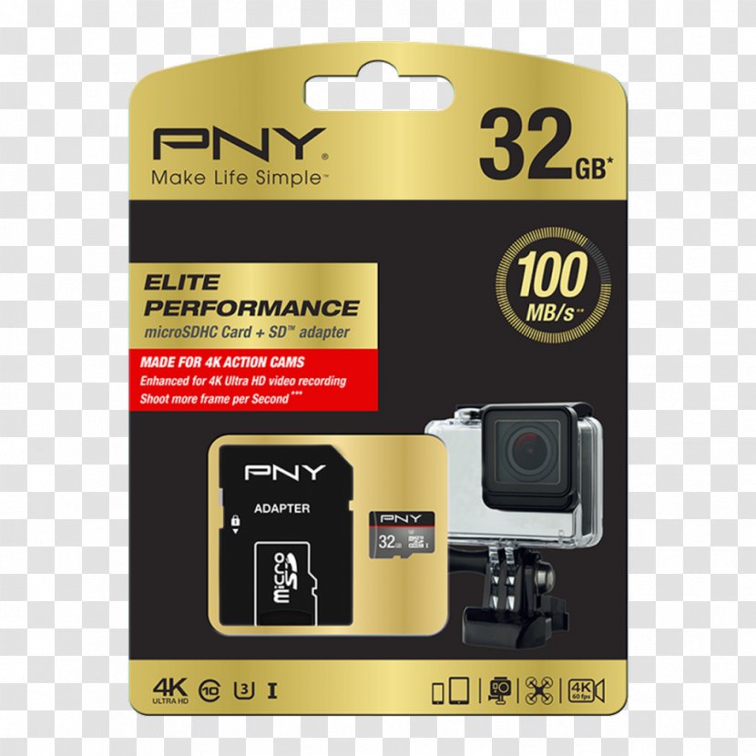 Flash Memory Cards Secure Digital SDXC PNY Technologies SDHC - Electronics Accessory - Camera Transparent PNG