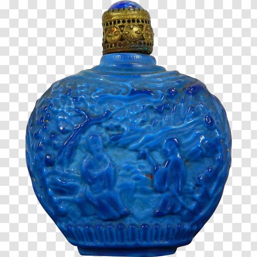 Glass Bottle Vase Christmas Ornament - Cobalt Blue Transparent PNG