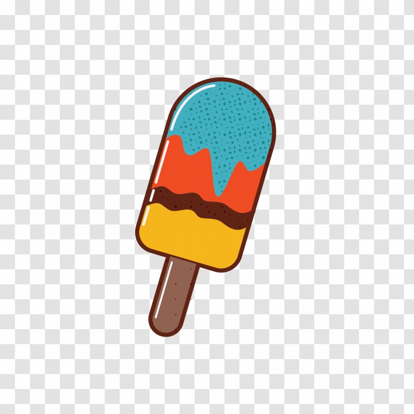 Ice Cream Cone Chocolate Pop - Popsicle - Blue Red Yellow Transparent PNG