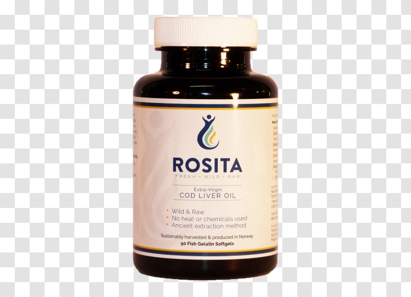 Dietary Supplement Rosita Extra Virgin Cod Liver Oil Softgel - Norway Gadus Morhua Transparent PNG