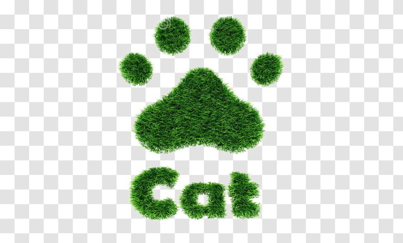Cat Footprint Animal Track - Plant - Cartoon Grass Transparent PNG