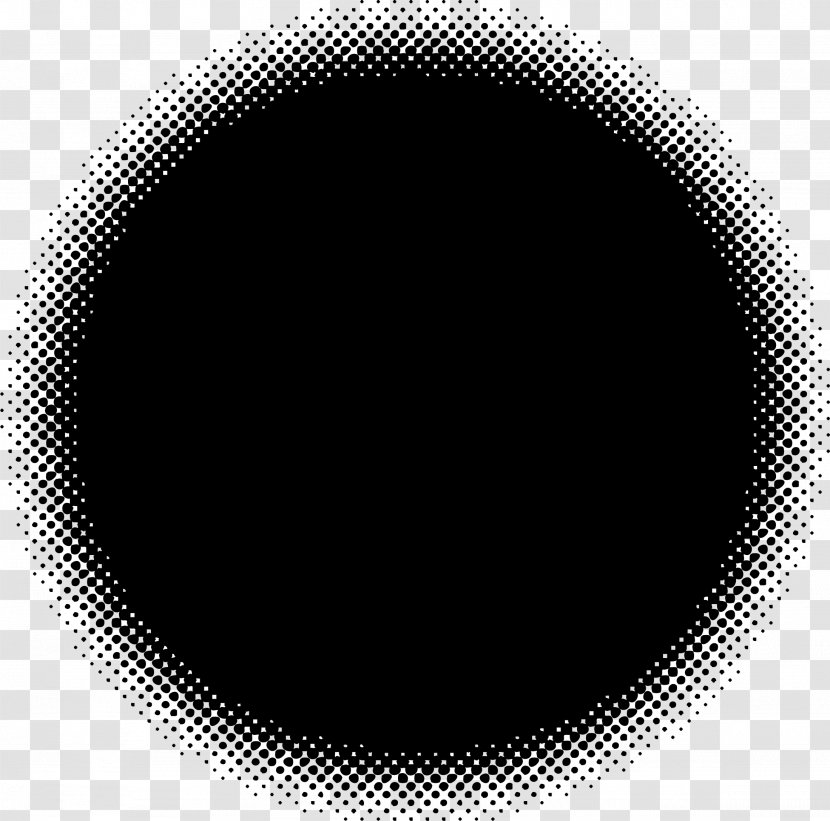 Monochrome Photography Black And White Circle - Halftone Transparent PNG