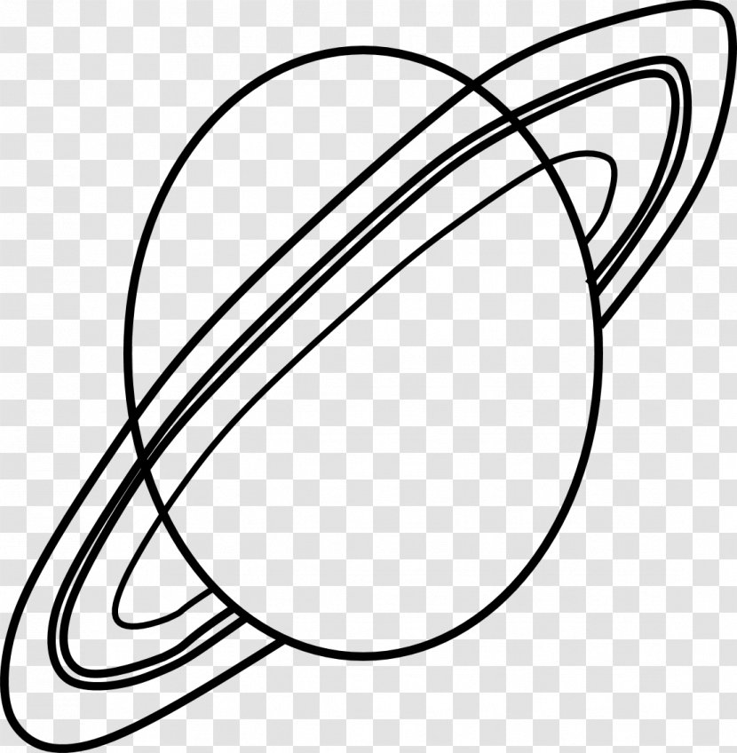 Earth Saturn Planet Black And White Clip Art - Line Transparent PNG