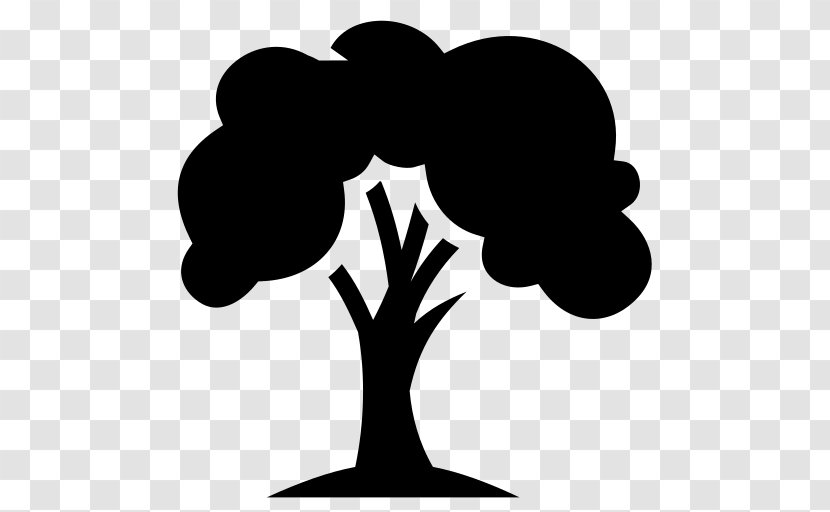 Silhouette Tree Line Art Clip - Monochrome Transparent PNG